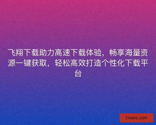 飞翔下载助力高速下载体验，畅享海量资源一键获取，轻松高效打造个性化下载平台