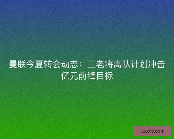 曼联今夏转会动态:三老将离队计划冲击亿元前锋目标 曼联今夏转会动态:三老将离队计划冲击亿元前锋目标